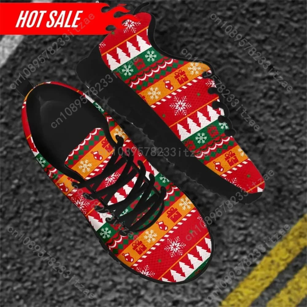 Scarpe da ginnastica casual da donna con motivo di buon Natale Scarpe basse resistenti all'usura per ragazze e donne, regali di Natale per feste
