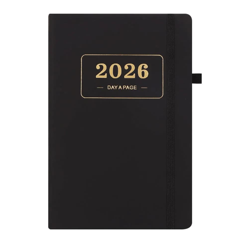 Agenda in Pelle PU A5 Impermeabile 2026.1.1-2026.12.31, Blocco Note per Gestione del Tempo con 12 Schede Mensili, Planner Giornaliero 2026