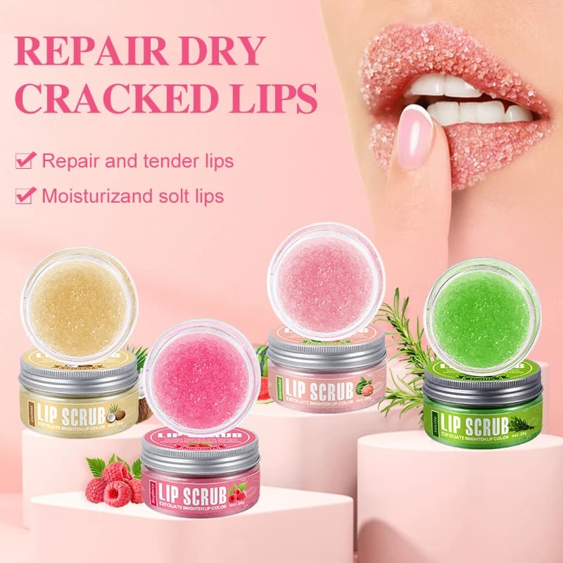 Scrub lips 30g raspberry vanilla coconut wateruria lips illuminates exfoliating lips moisturizing gift for women