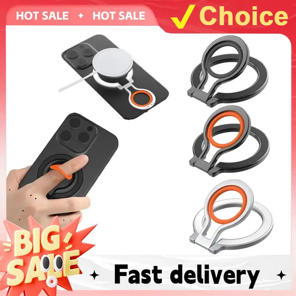 Fibbia ad anello magnetico compatibile con MagSafe - 360 ° Forte adsorbimento rotante, supporto universale per telefono da tavolo portatile