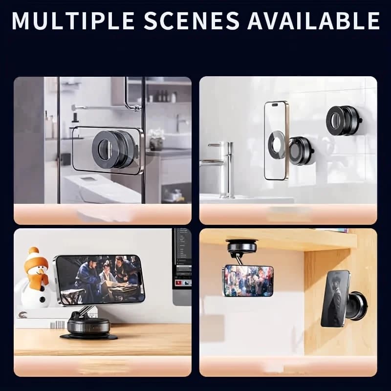 New magnetic support for car telephone with suction cup, universal support for car navigation