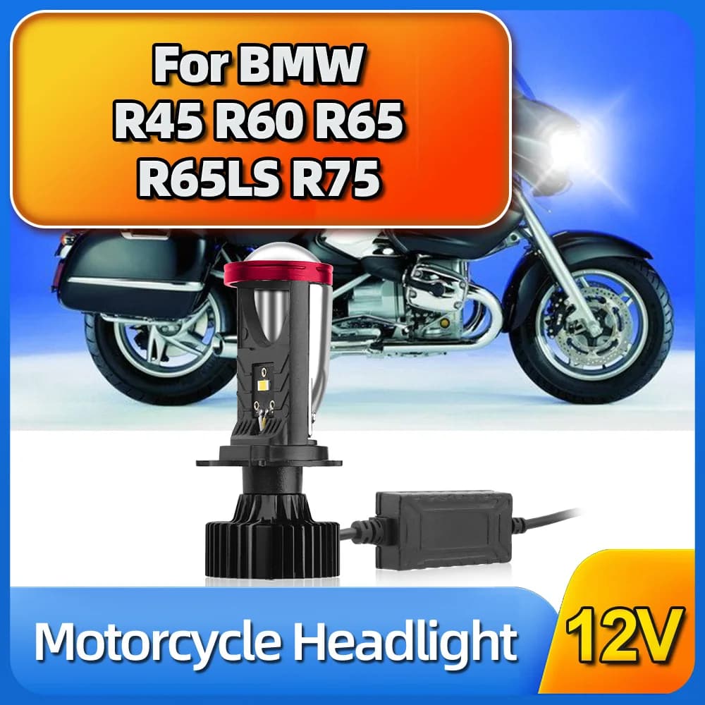 Per BMW R45 R60 R65 1978-1987 R65LS R75 lampadina per fari a LED per moto con obiettivo Mini obiettivo per proiettore linea di taglio trasparente 30000LM