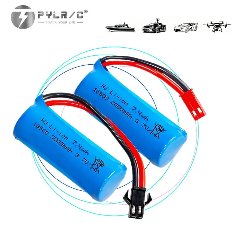 3.7V 2000MAH 18500 Battery For Bluetooth Speaker/Small Fan Battery Toy Car Rechargeable Lithium-ion Battery DIY Plug-in SM JST