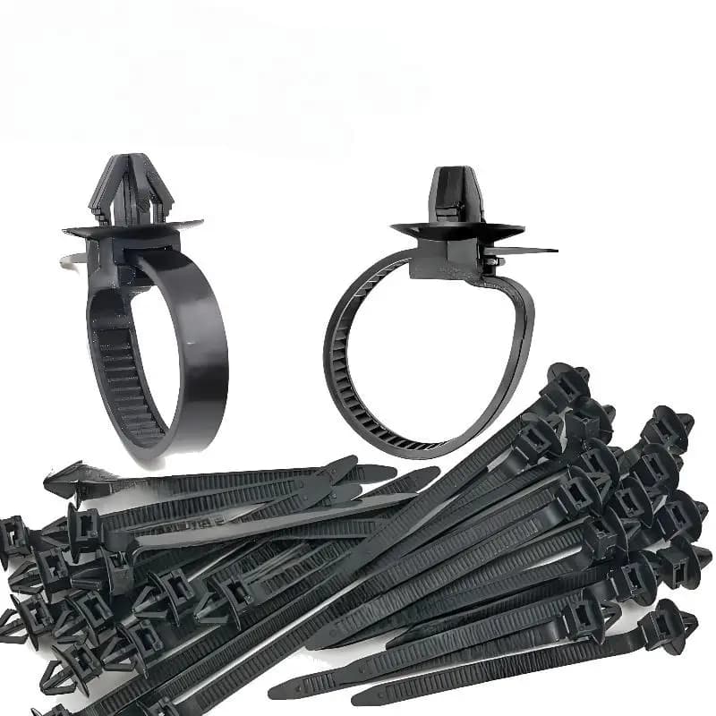 New【10/20PCS Car Nylon Black Push Mount Wire Harness Fastener Cable Clamp Clips Ties Management Car Wire Organizers】