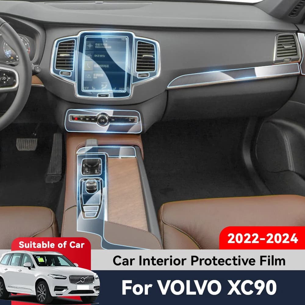 Pellicola Protettiva Trasparente in TPU Anti-Graffio per Schermo di Navigazione e Controllo Centrale Auto GPS per VOLVO XC90 2022-2024
