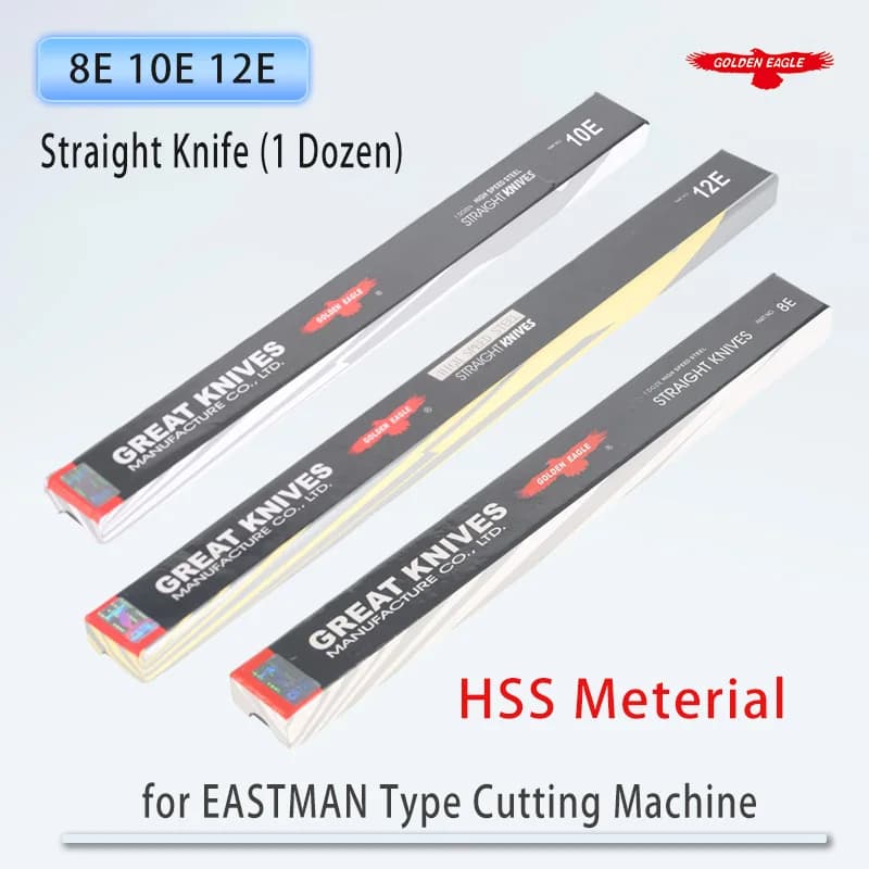 (1 Dozen)8E 10E 12E Straight Knife HSS Golden Eagle Electric Shear Blade Fabric Cutting Machine for EASTMAN Type Cutting Machine