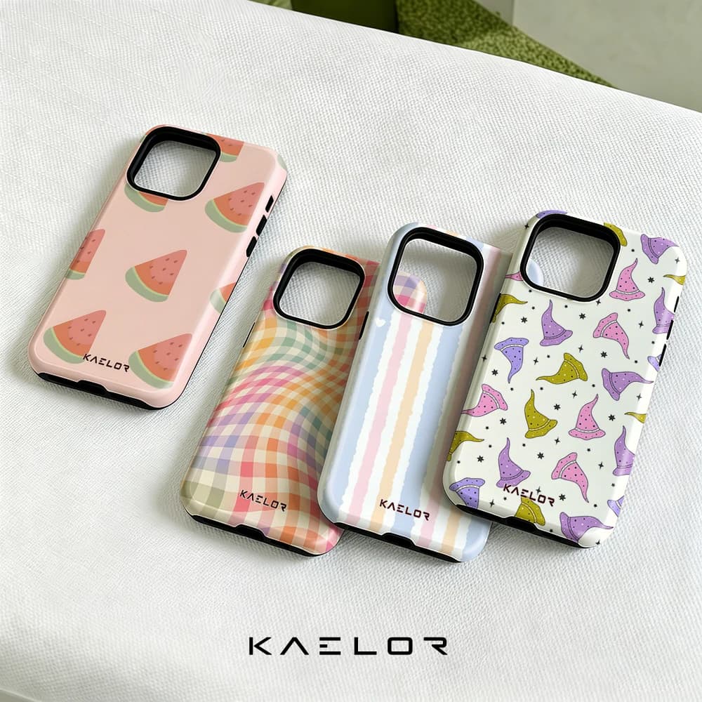 Pastel Watermelon Slice Double Layer Hard Shell for iPhone 17 16 15 14 Plus 13 Pro Max Anti-Drop Shockproof PC Case
