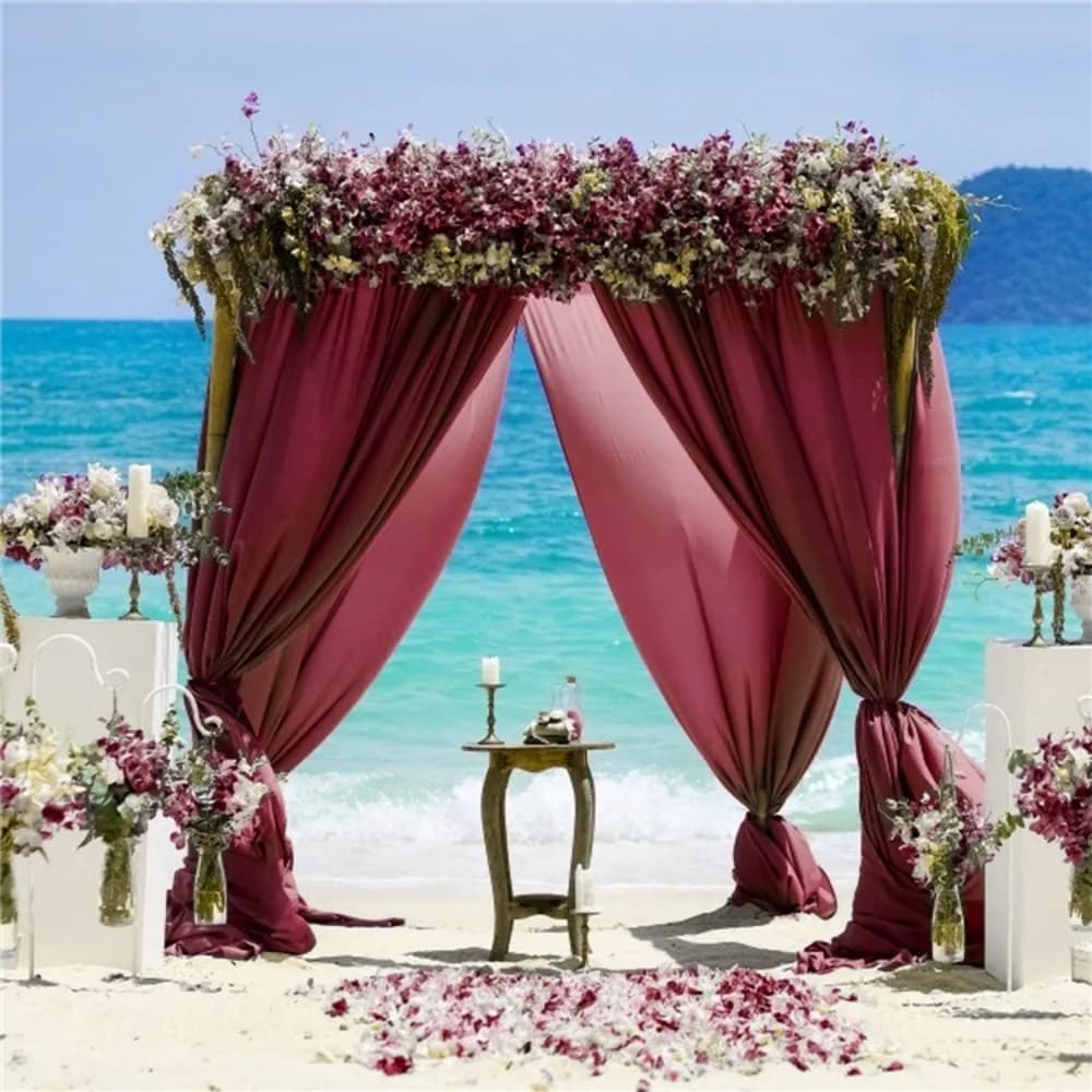 Tenda in garza 100D, tenda in chiffon, tessuto per fondale per matrimoni, drappeggio decorativo per feste nuziali