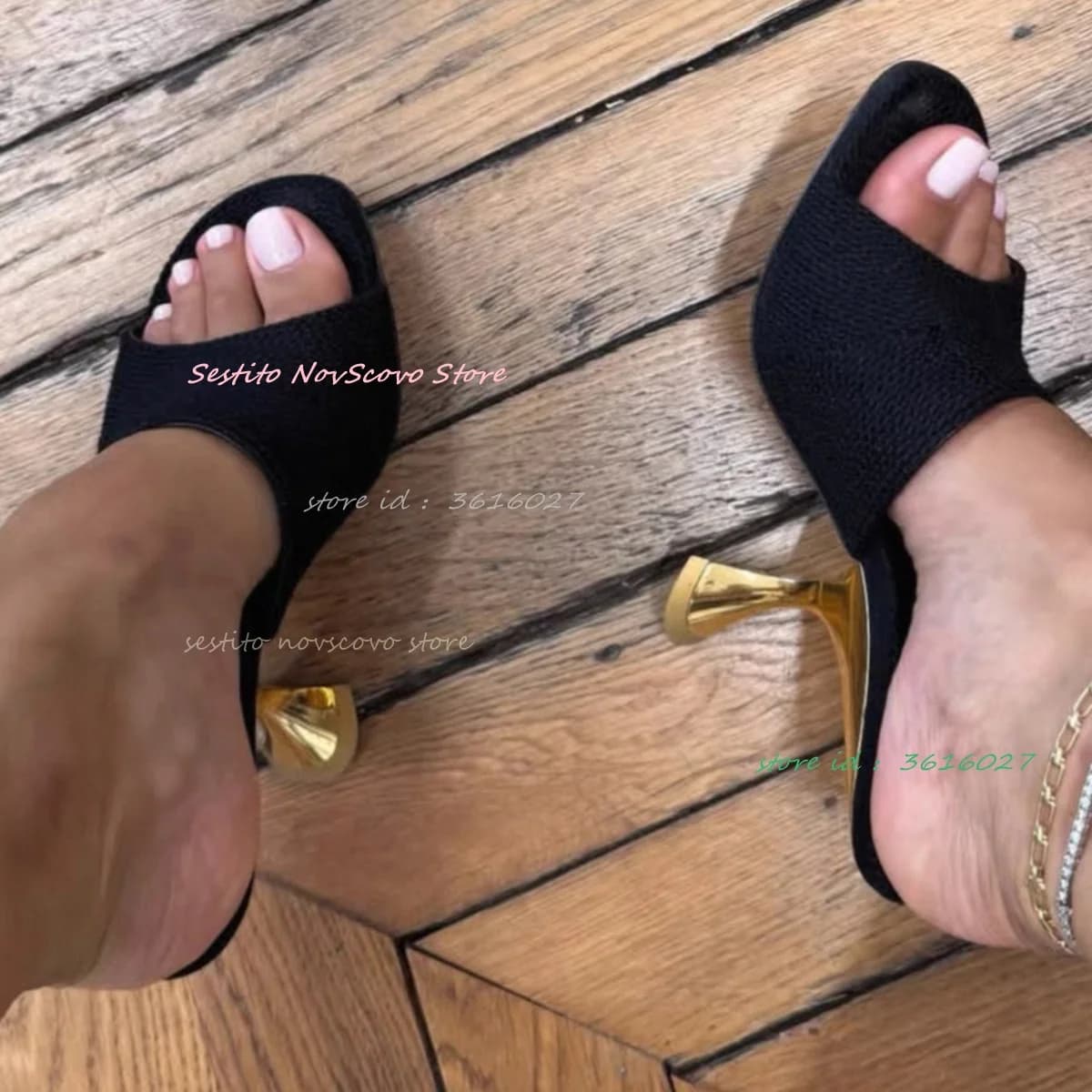 Curved High Heels Mules Round Open Toe Slip On Sexy Women Shallow Outside Slippers Summer Rubber Sole Sandals