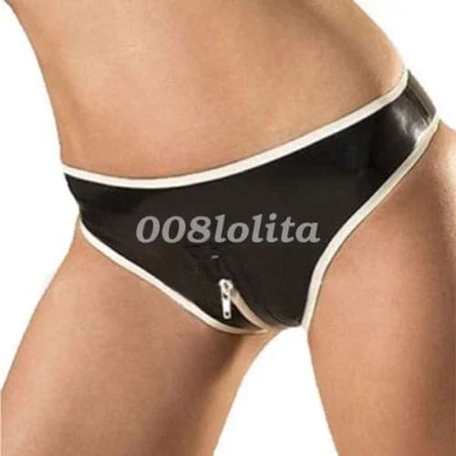 Fetichismo Latex Gomma Gomma sintetica Biancheria intima Pantaloncini a triangolo Cosplay Halloween Festa in maschera