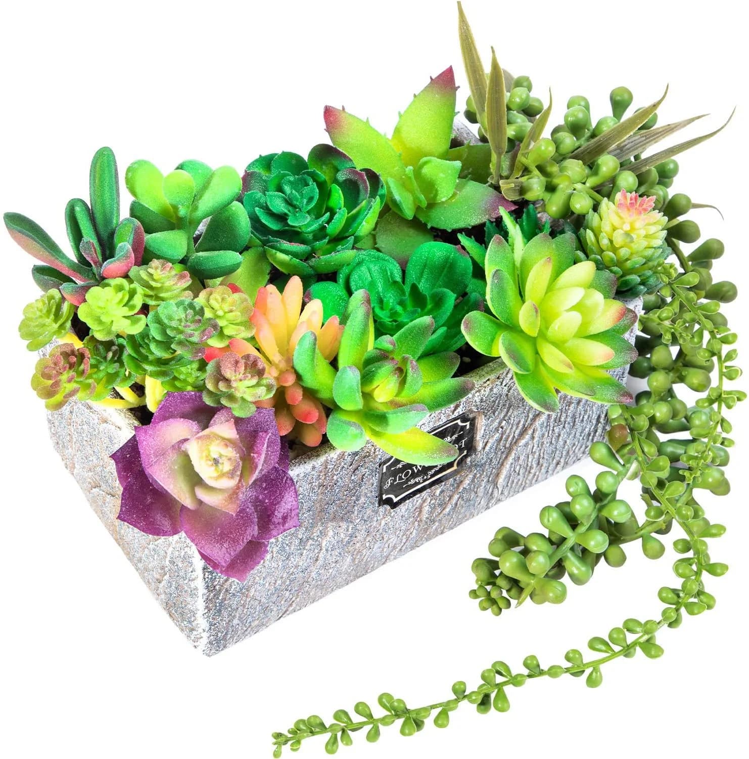 15 Pcs Artificial Succulent Flocked Plants Unpotted for Lotus Landscape Garden Arrangement Decor(Pot is not Included.)