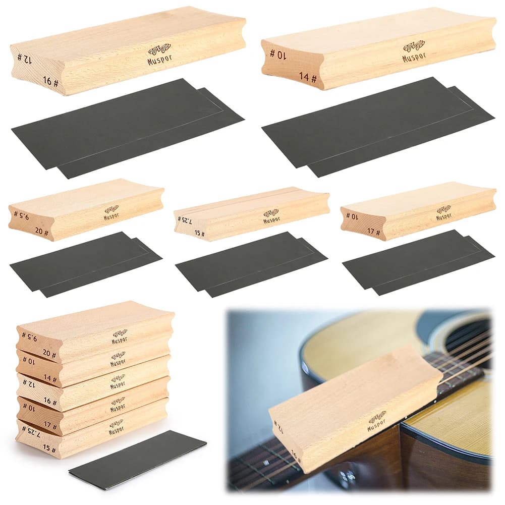 Blocco per Levigatura Chitarra con Carta Abrasiva, Doppio Uso, Blocco per Livellamento Tasti a Raggio, Strumento per Livellamento Tasti e Tastiera