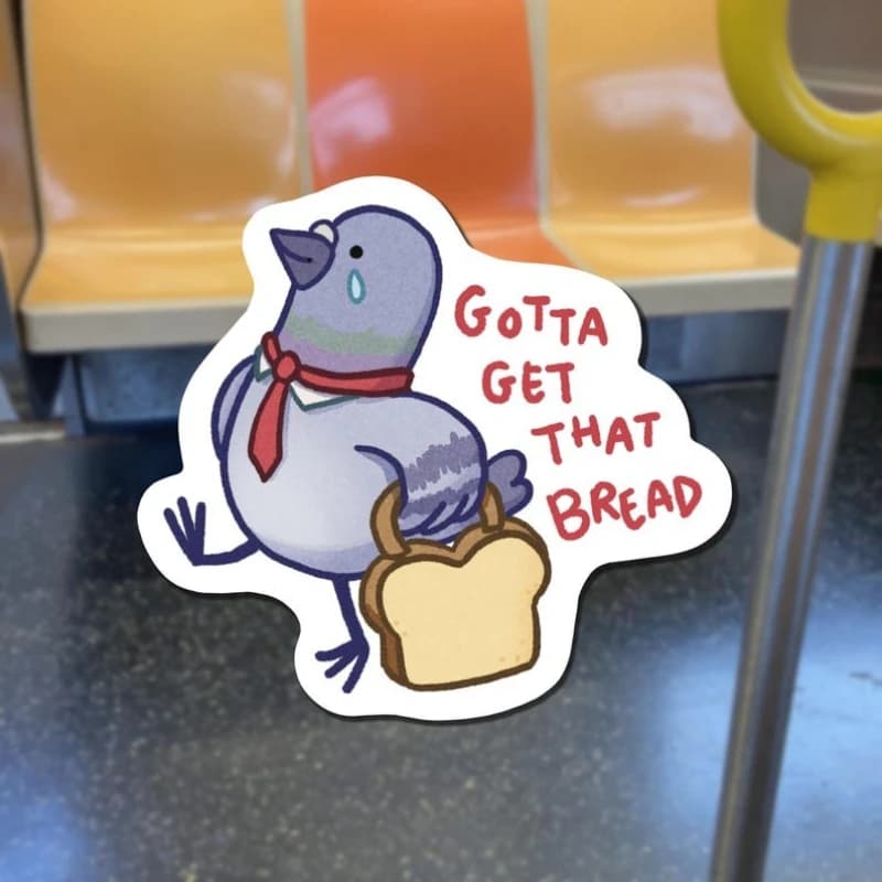 1/3/5pcs Work Pigeon Sticker, Cute and Fun Vinyl Sticker, Suitable for Laptops, Water Bottles, Phone Cases, or Journals, Single Use