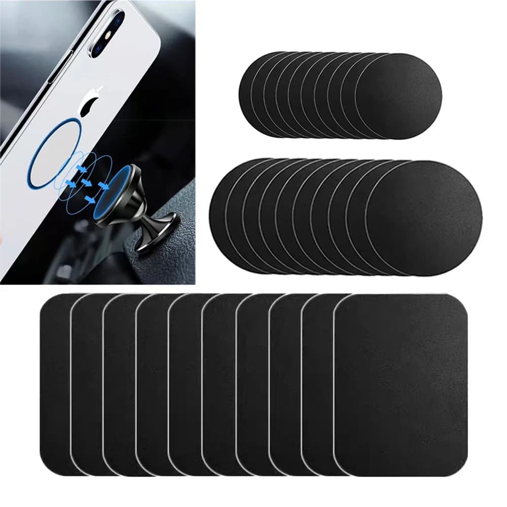 10 Pezzi Piastre Metalliche Magnetiche Nere per Supporto Telefono Auto, Disco Adesivo Universale in Ferro per Montaggio Magnetico del Telefono Cellulare