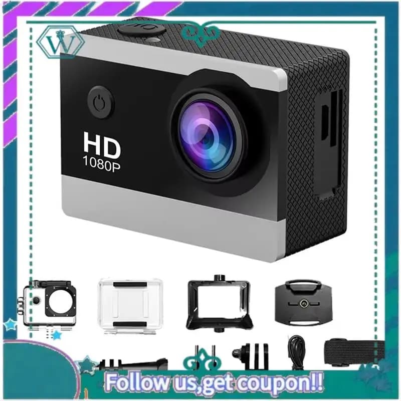 A75Q-Action Camera 1080P Screen Action Camera Waterproof Underwater Camera Video Recording Cameras