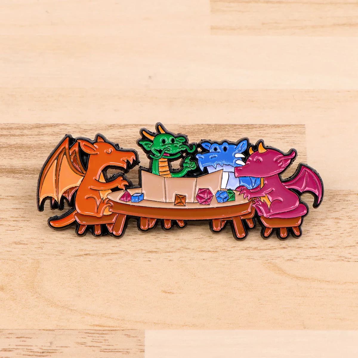 Game Dice Enamel Pin Dragon Badges on Backpack Brooches for Women Men Lapel Pins Animal Jewelry Cosplay Accessories Toys Gift
