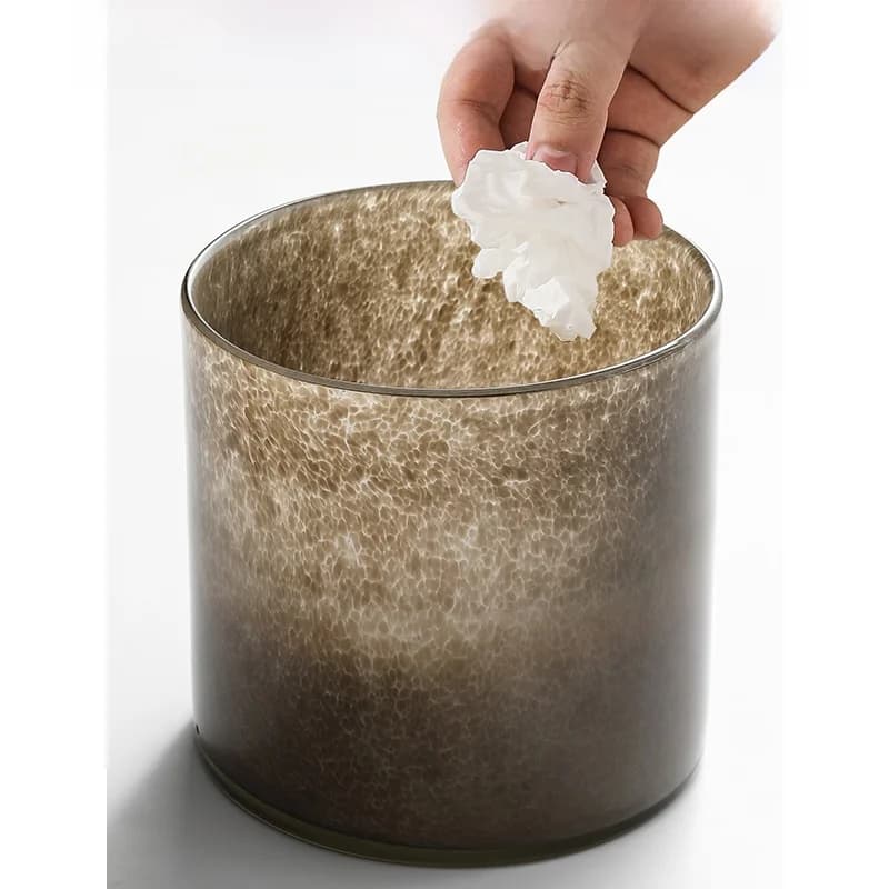 Cestino in Vetro da Tavolo, Contenitore Creativo per Soggiorno, Decorazione per Tavolo da Pranzo, Forma Rotonda per Uso Domestico