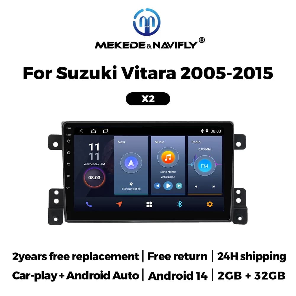 Android 14 CarPlay Autoradio per Suzuki Grand Vitara 3 2005 -2010 2011-2015 lettore Video multimediale Stereo BT GPS Autoradio sistemi intelligenti per auto autoradio stereo auto bluetooth auto carplay android per auto