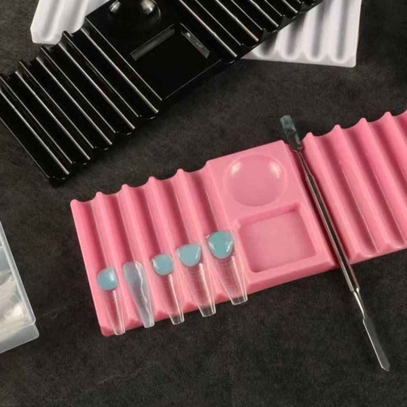 Multifunctional Nail Art Organizer, for Mixing Gels and Containing Brushes, Perfect for Nail Design Sessions at Home or in Salone