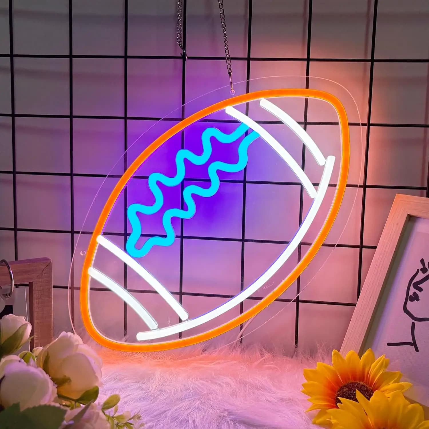 Insegna al Neon USB a Forma di Pallone da Calcio Edizione Stadio, Luce al Neon LED Dimmerabile per Camera da Letto, Soggiorno, Bar, Club, Man Cave, Decorazione Murale