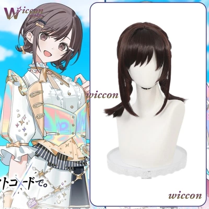 SHINONOME ENA Parrucca Cosplay Gioco Progetto Sekai Palcoscenico Colorato! 25 Nightcord 5° anniversario marrone doppia trecce donna ragazza cosplay