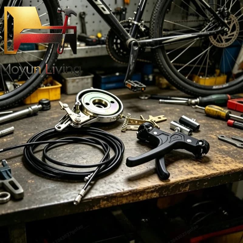 Assemblaggio Freno a Tamburo per Bicicletta 80/90, Asse Freno Posteriore e Pastiglie, Parti di Ricambio per Bici, Accessori per Ciclismo