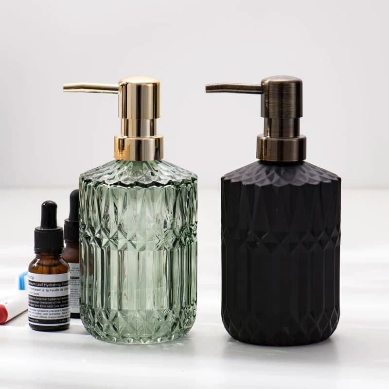 Dispenser di sapone disinfettante per le mani in vetro tipo pressa portatile da 390 ml Accessori per il bagno da viaggio per la casa Bottiglia di lozione liquida per shampoo