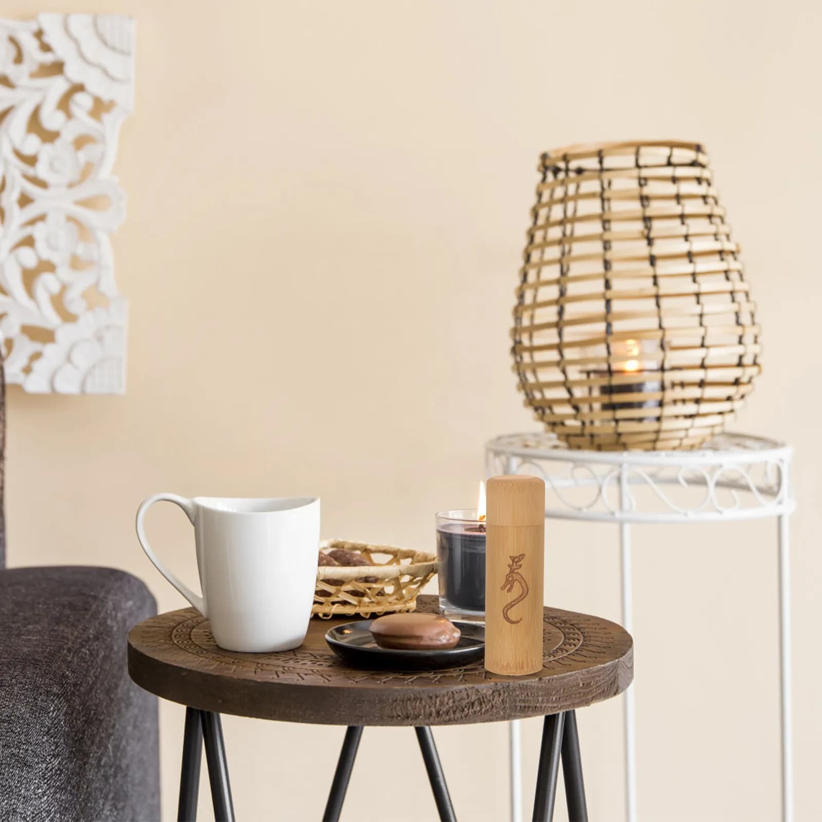 Bamboo Tea Jar Airtight Bamboo Canister Loose Tea Storage Container Multi- Spice Candy Coffee Canister