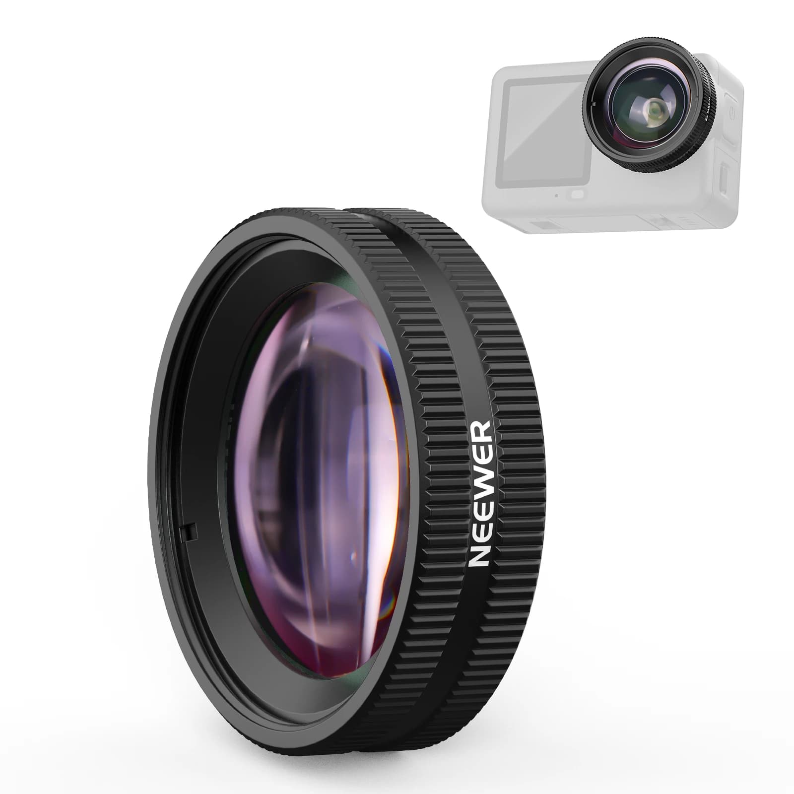 Obiettivo macro NEEWER compatibile con DJI Osmo Action 6, accessori per fotografia macro per action camera con ingrandimento 2X