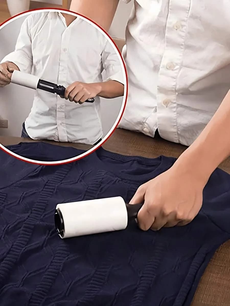 Adhesive Lint Roller Set Household Pet Hair Remover Reusable Fabric Fuzz Brush For Clothing Carpet Sofa Cleaning Laundry Essenti