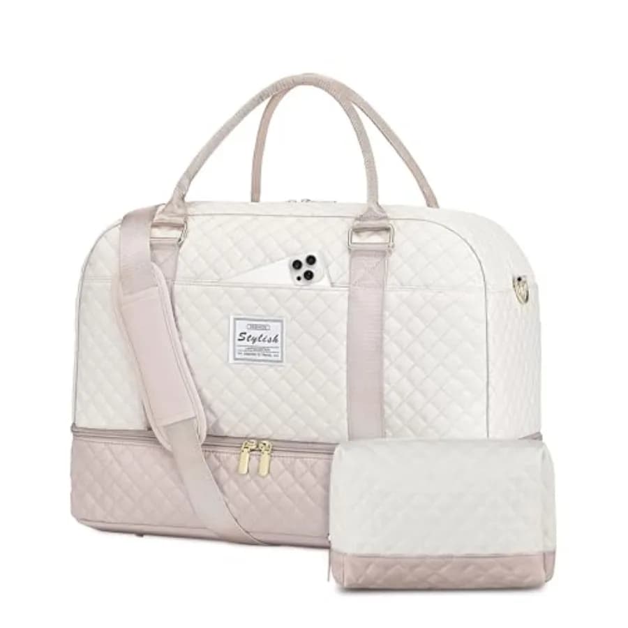 Borsa da Viaggio per Donne: Borsone da Weekend con Scomparto per Scarpe e Tasca Impermeabile, Bagaglio a Mano per Pernottamento