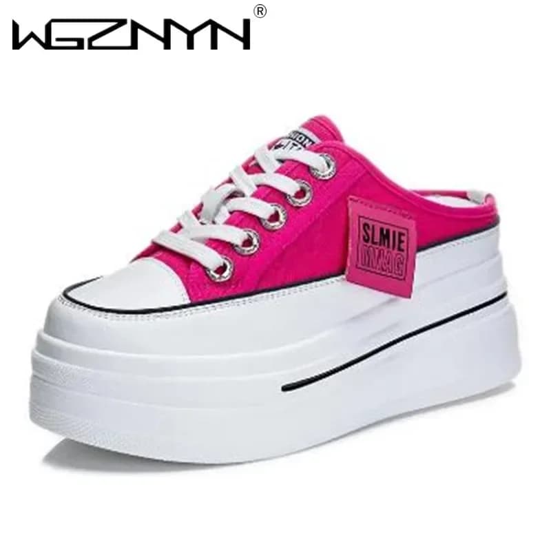 NUOVE pantofole sportive estive alla moda scarpe vulcanizzate da donna fondo piatto spesso allargamento sandali traspiranti casual pantofole medie