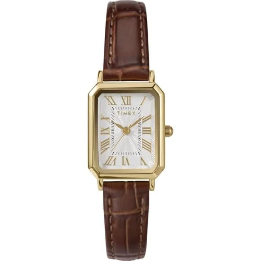 Women's Dress 21mm Watch - Black Strap White Dial Silver-Tone Case