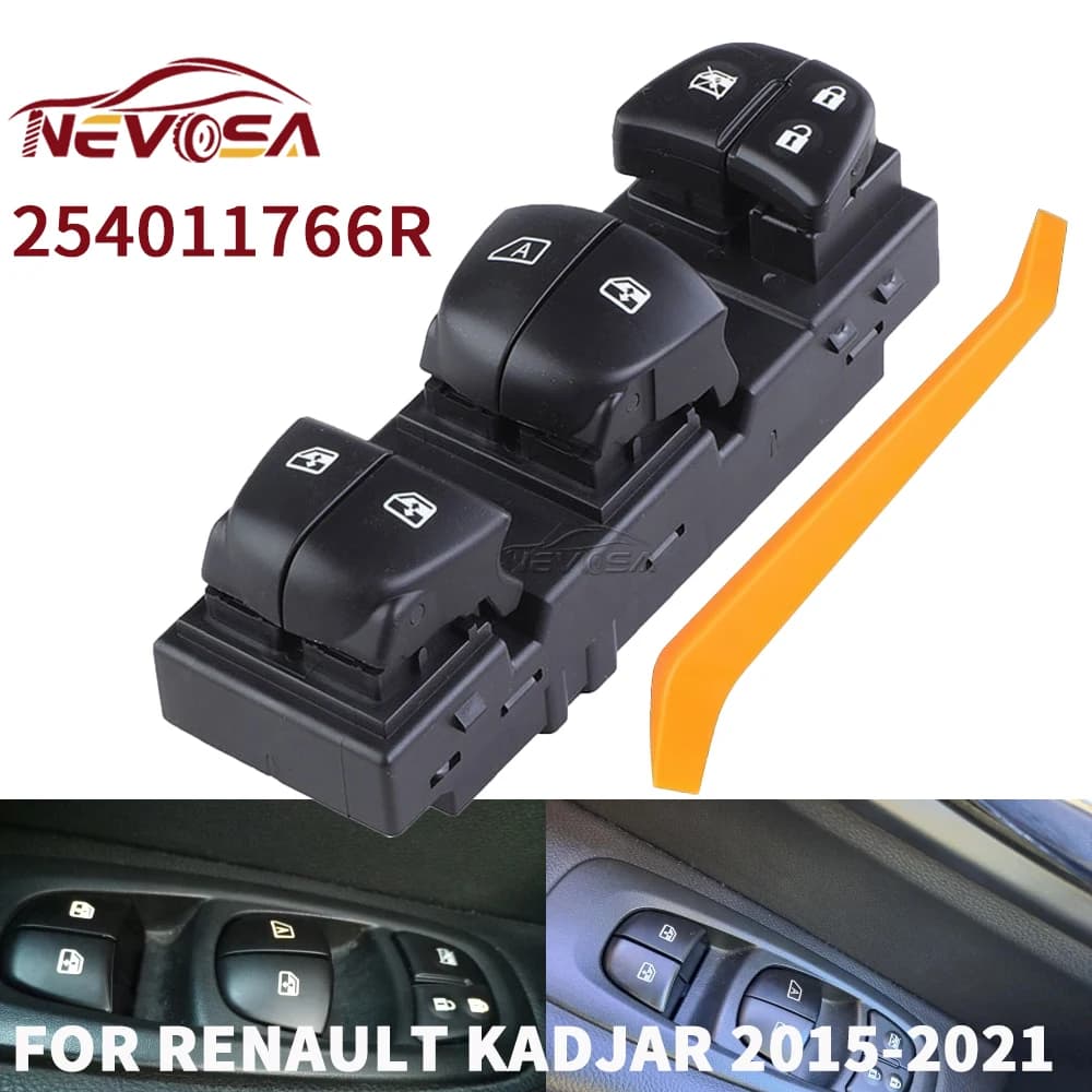 LHD Per Renault Kadjar 2015 2016 2017 2018 2019 2021 Power Master Finestra Interruttore di Controllo Ascensore Pulsante di Vetro 254011766R Anteriore Sinistro