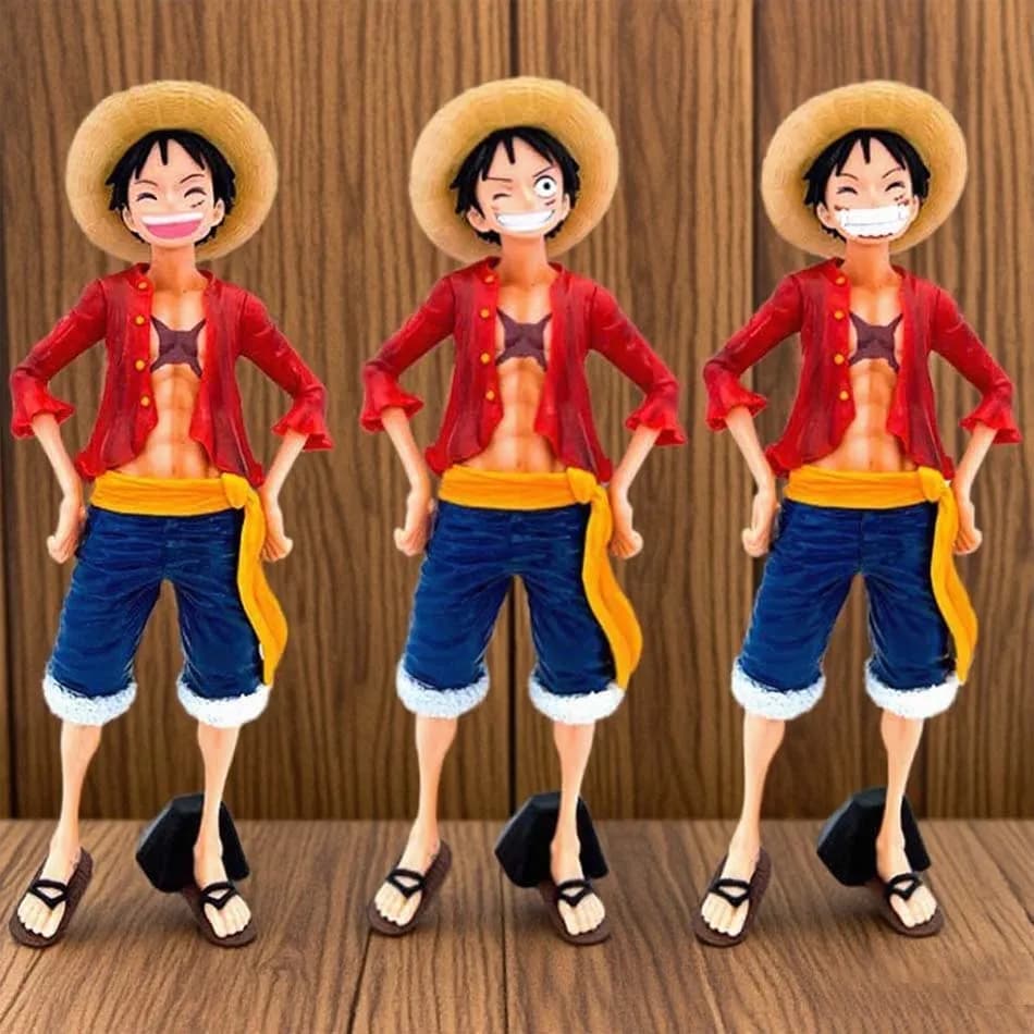 Hot One Piece Anime Figure Confident Smiley Rufy Tre forme Face Changing Action Figurine Doll PVC Modello Giocattoli Collezione Regali