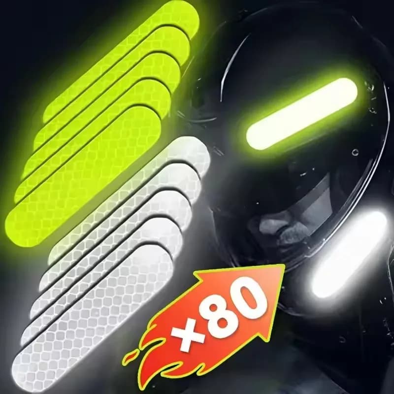 10/40/80PCS Night Reflective Strip Warning Stickers Waterproof High Visibility Reflector Tape for Car Motorcycle Helmet Bicycle
