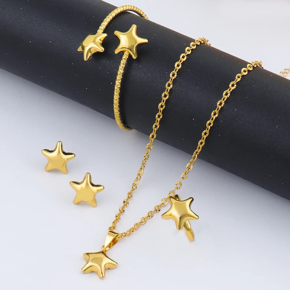 Mini set di gioielli carini placcati in oro alla moda per le donne Gioielli irregolari per la festa nuziale Set di gioielli di lusso Accessori da sposa