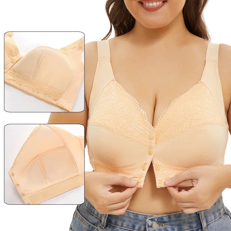 Reggiseno A-G Cup da donna taglie forti chiusura frontale push up senza ferretto reggiseno sexy senza fili in pizzo traspirante bralette intimo lingerie