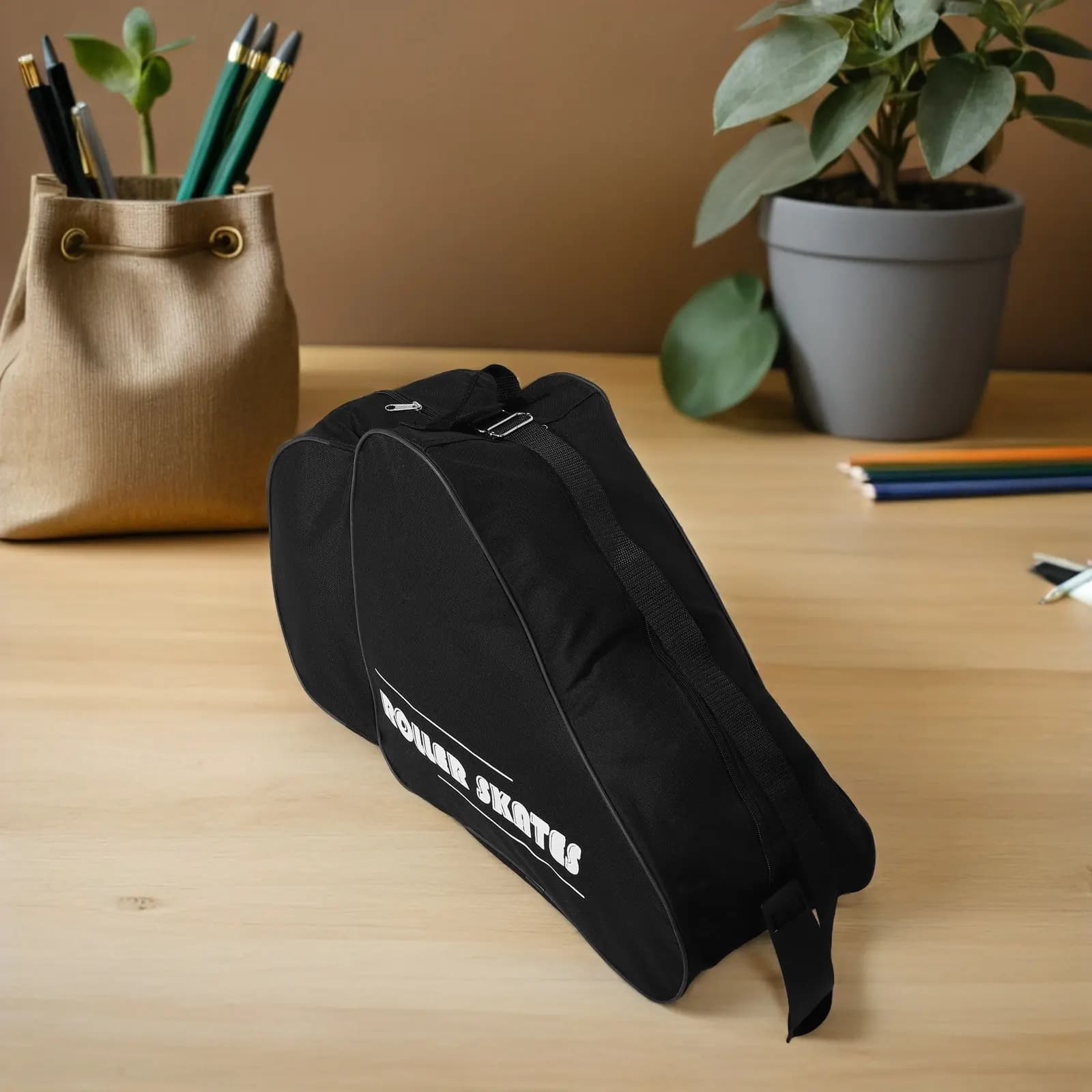 2 Pezzi Borsa per Pattini da Ghiaccio, Protezione Rinforzata, Organizer per Pattini a Rotelle, Borsa da Trasporto per Pattini in Linea, Accessori per Hockey e Pattinaggio Artistico