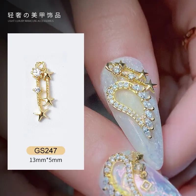 10 pz/lotto Carino Unicorno Stella Starlight Zircone Cristalli Strass Unghie artistiche Decorazioni Gioielli Unghie Accessori Pendenti e Ciondoli Forniture