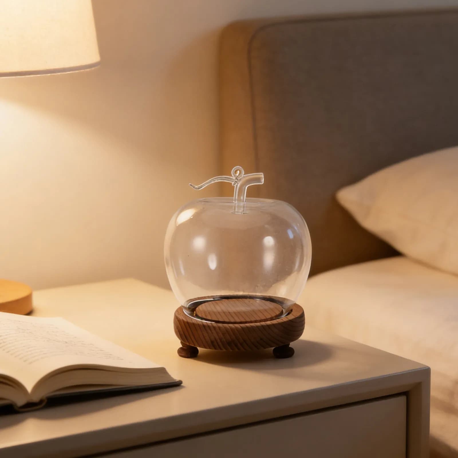 Campana di Vetro Trasparente con Base in Legno Massello per Oggetti da Collezione, Candele, Mini Piante, Protezione dalla Polvere, Alta Trasparenza, Decorativa