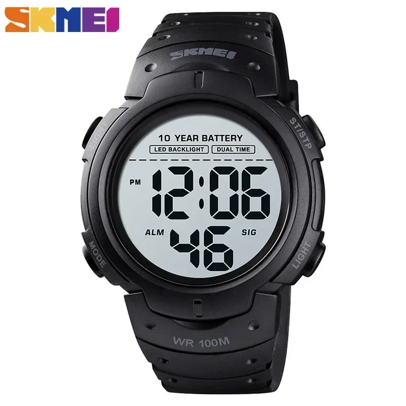 SKMEI 1560 Uomini 2 Tempi 10 Anni Batteria Sveglia reloj hombre Sport Fitness Orologi Mens Digitale 100M Orologio Da Polso Impermeabile