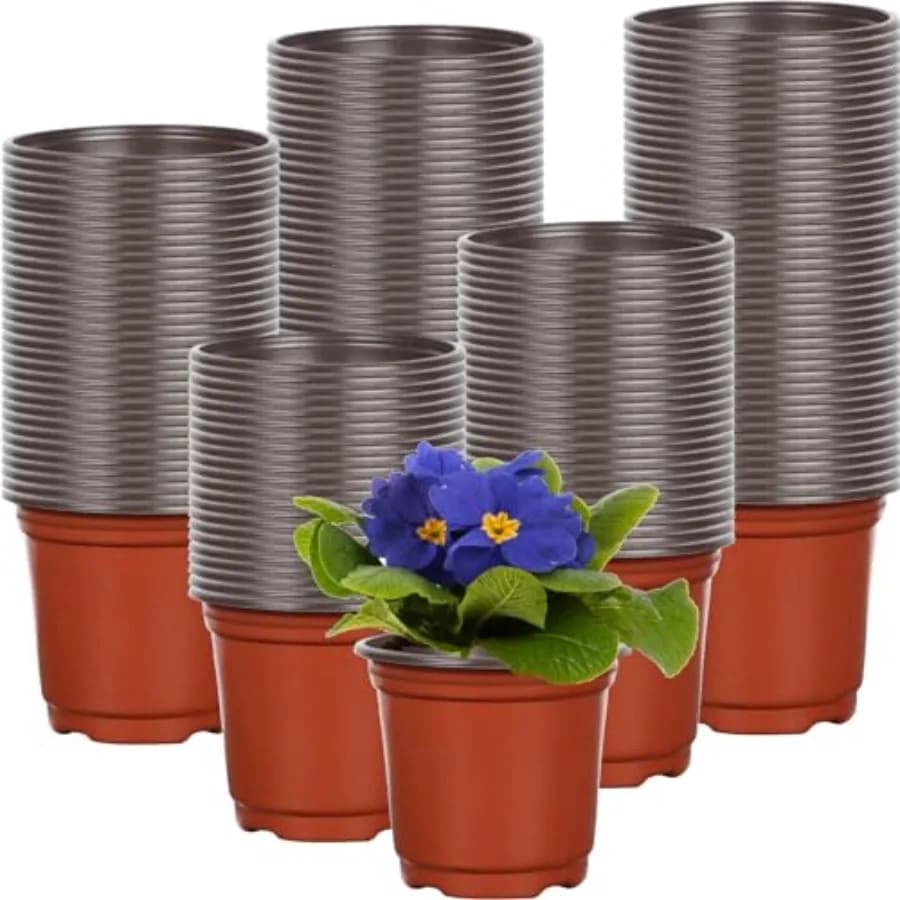 Vasi per Piante in Plastica, Set di Vasi da Vivaio con Fori di Drenaggio per Piante Succulente e Semenzai
