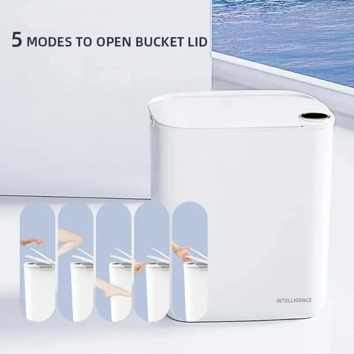 Cestino Intelligente con Sensore e Display, Ricaricabile, Automatico per Bagno, Cucina e Toilette