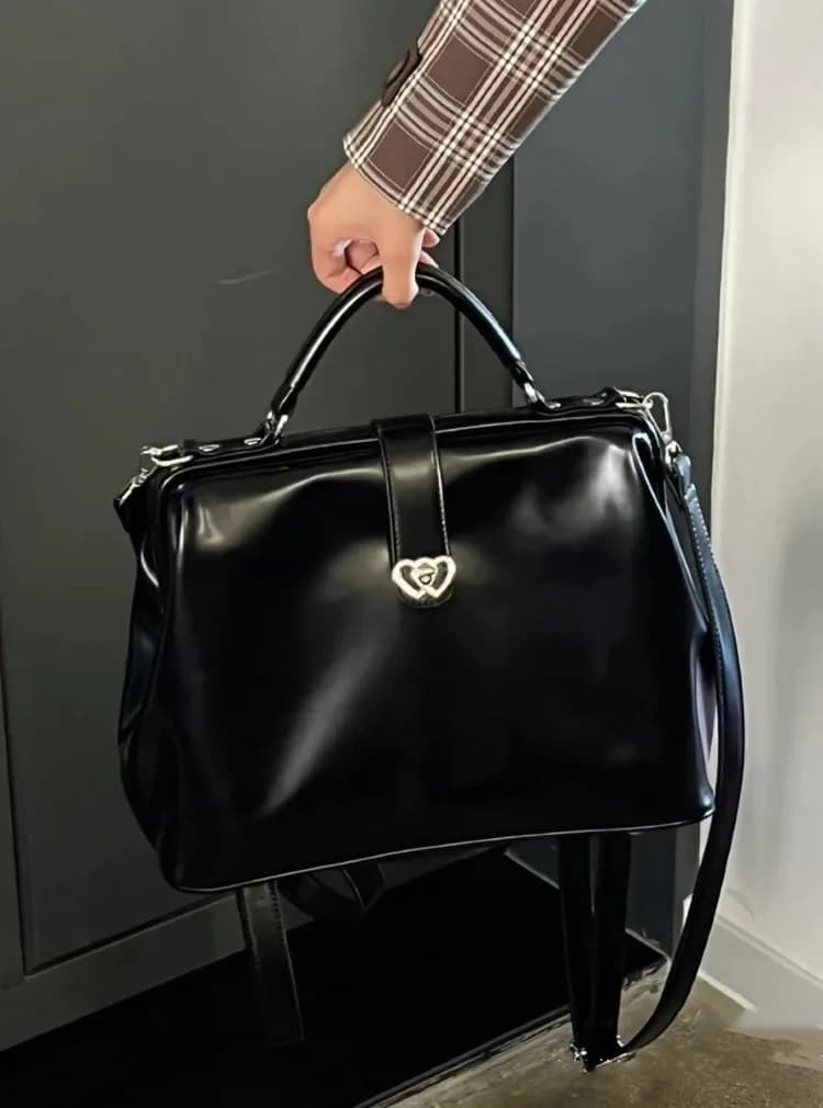 Vintage Black Y2k Mochila Woman Pu Leather Chic Casual Mini Backpack Woman Harajuku Lolita Casual School Backpacks New Stock Bag