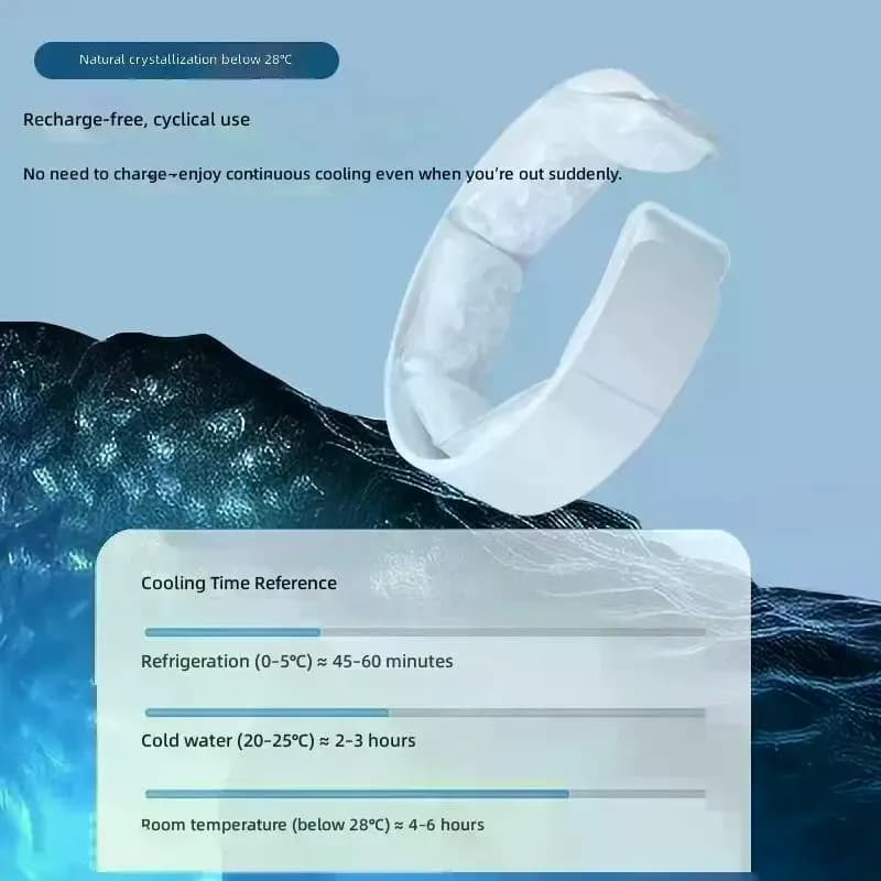1Pcs PCM Neck Cooling Tube Summer Cooler Freezable Ice Ring Outdoor Heatstroke Prevention Portable Wrap