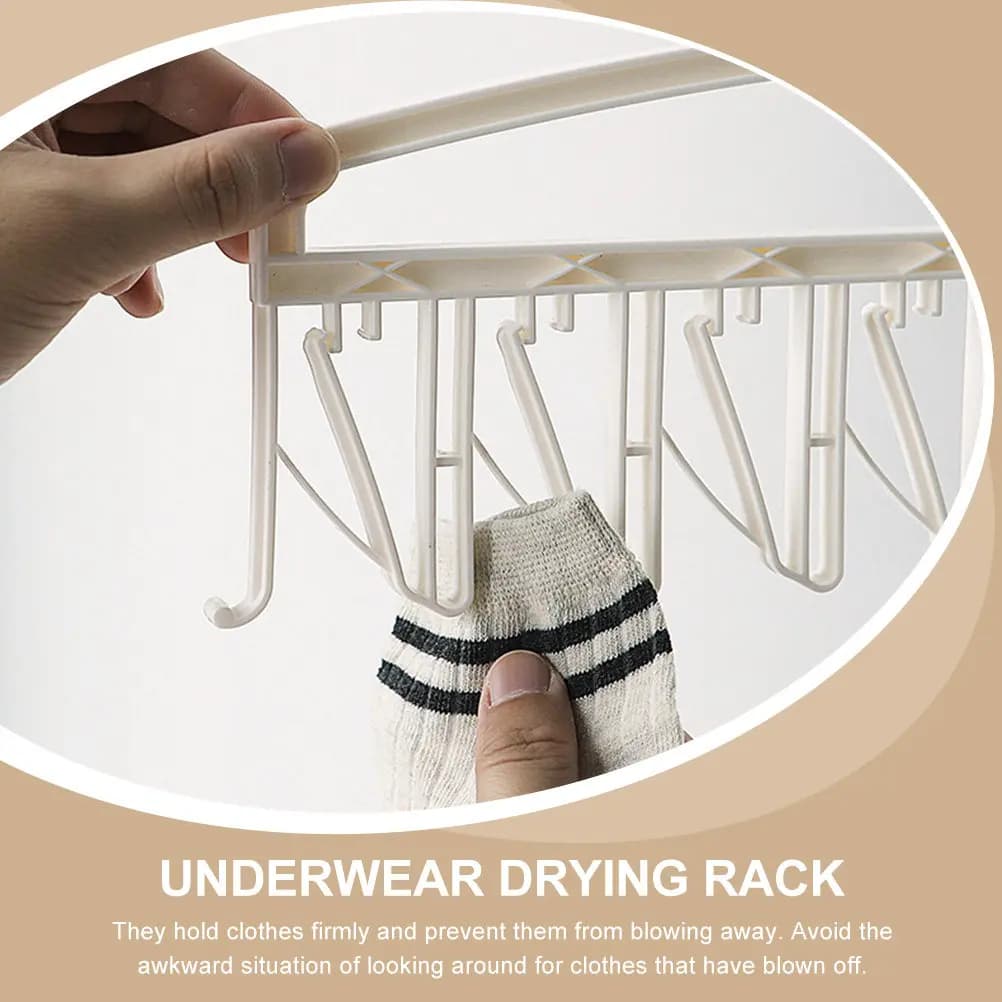 2 Pezzi Stendino Antivento in Plastica Antiruggine per Calze, Biancheria Intima, Reggiseni, Guanti, Lacci delle Scarpe, per Balcone e Lavanderia