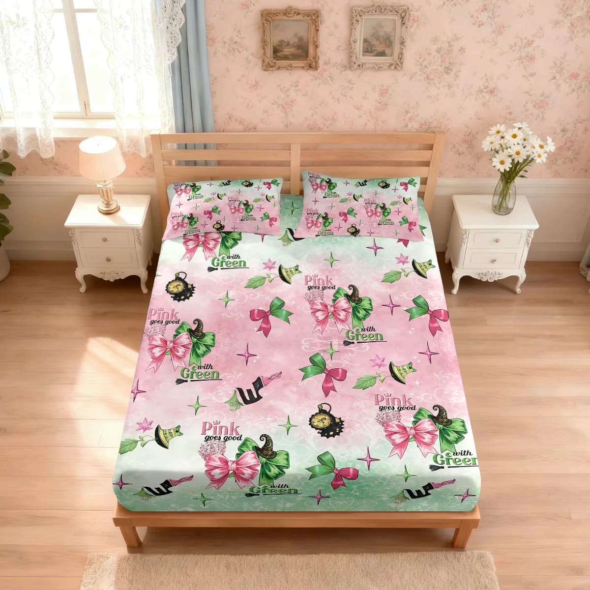 Set of 3 Sheets with Magic Print Witch and Butterfly, No Nucleus, Various Measures, Comfortable Bedcover, Bedroom Decoration