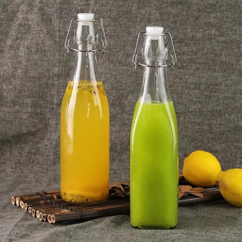Bottiglie di vetro con tappo oscillante Coperchi ermetici Bottiglia di birra ribaltabile per fermentazione, Kombucha, idromele, aceto, birra, Kefir