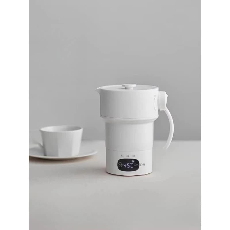 Bollitore elettrico pieghevole in silicone alimentare, stile semplice, automatico, anti-surriscaldamento, con isolamento termico, per uso domestico.